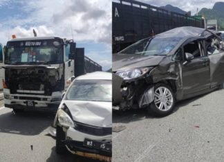 Kemalangan tujuh buah kereta, empat maut di Ipoh