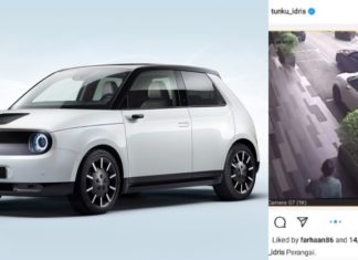 Pemandu Singapura gores Honda e Tunku Idris