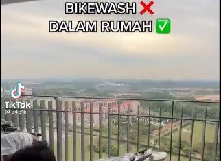 Lelaki dikecam basuh RXZ di balkoni kondominium