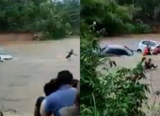 Hampir hanyut dibawa kepala air gara-gara ingin selamatkan kenderaan