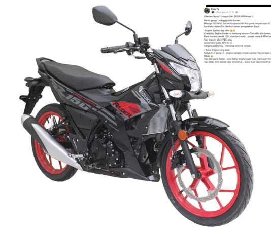 ‘Kapcai standard paling power, lagi sedap dari 135LC,” pemilik Raider R150 Fi