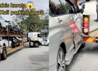 Treler bawa kenderaan Peugeot gores Honda City…siapa yang salah?