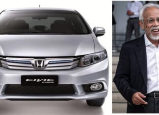 JPJ sahkan Honda Civic Hybrid milik Shahrir Ab Samad