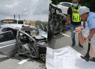 Tiga beranak maut kemalangan