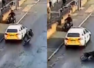 Rider skuter sepak kereta polis, apa yang jadi selepas itu bakal buat anda ketawa….