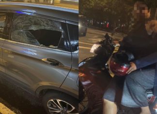 Tak puas hati kena hon, lelaki pecahkan cermin kereta X50