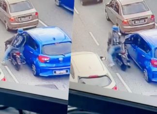 Ragut telefon bimbit dalam kereta