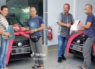 Rajin dan setia lebih 10 tahun, majikan beli Proton Saga buat pekerja Indonesia