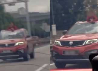 Kanak-kanak keluar kepala dari bumbung suria, polis cari pemandu Proton X70