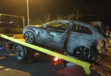 Brek ditekan berkali-kali sebelum Proton Satria Neo terbakar