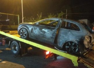 Brek ditekan berkali-kali sebelum Proton Satria Neo terbakar