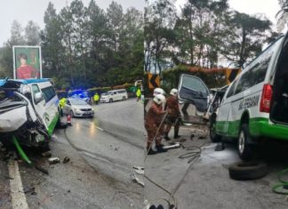 6 maut van dinaiki terbabas turun dari Genting Highlands