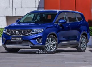 Versi bayangan awal Proton X90, bakal guna enjin hibrid turbo?