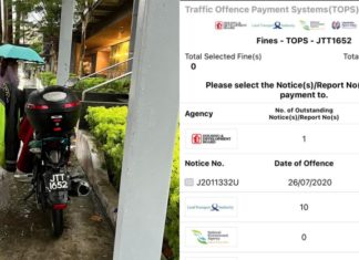 Netizen Singapura ‘geram’ rider Malaysia parkir laluan pejalan kaki berbumbung