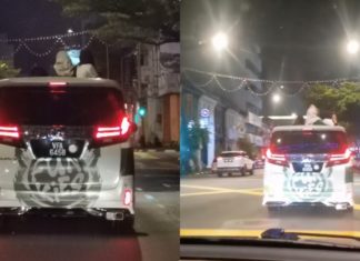 Polis kesan perakam video tiga remaja keluar kepala dari bumbung suria