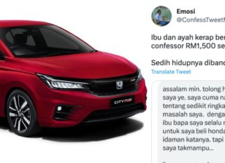 Gaji hanya RM1.5k, pemuda kecewa ibu bapa desak beli Honda