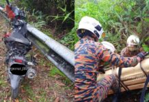 Pemuda cedera parah, motor ditunggang jatuh gaung
