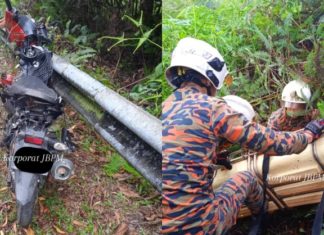 Pemuda cedera parah, motor ditunggang jatuh gaung