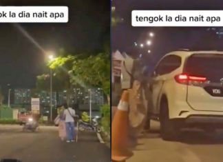 Peminta sedekah naik Perodua Aruz