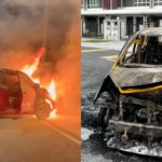 Perodua Myvi terbakar