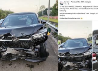Tunggu 8-bulan dapat Alza AV, lepas 2-jam kereta terlibat kemalangan