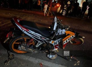 Lelaki kudung maut kemalangan dua motosikal