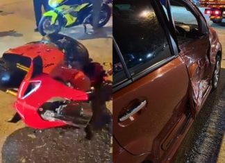 Penunggang Ducati Panigale maut langgar Perodua Myvi