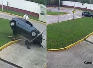 Warga emas langgar tiang lampu ketika ujian memandu