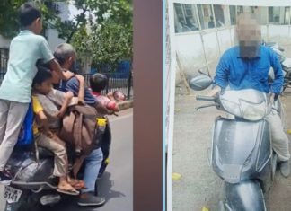 Polis tahan lelaki bonceng tujuh kanak-kanak