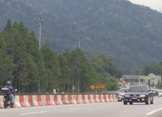 Polis cari rider lawan arus di Plaza Tol Ipoh Utara
