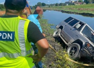 Pajero masuk tali air terkejut nampak penguatkuasa