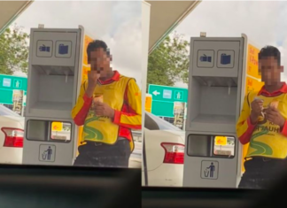 Pekerja stesen minyak guna wang kertas korek gigi, netizen “keep the change”