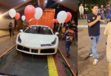 Suami beri kejutan sebuah supercar Ferrari buat isteri