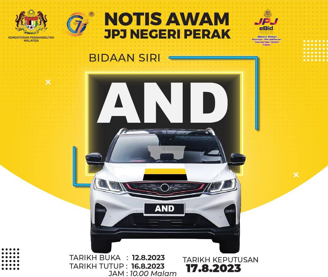 JPJ buka bidaan nombor plat AND | Motoqar