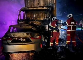 Dua individu rentung dalam nahas kereta di Rawang disahkan suami isteri