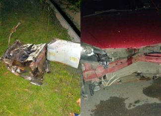 Dua kenderaan rosak langgar dapur gas di LPT1