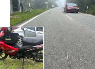 Warga emas maut, telekung isteri dipercayai termasuk tayar motosikal
