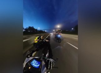 “Gaya kalah pelumba MotoGP, siap meniarap lagi tapi motor pergi 108kmj,” netizen