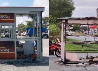 Polis cari saksi kes pecah, bakar pondok bayaran parkir