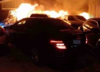 Tujuh kenderaan mewah hangus terbakar