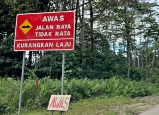 “Jalan rosak naikkan papan tanda namun keadaan masih teruk,” penduduk Sabah