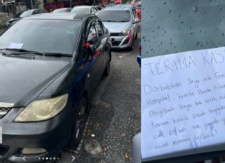 Parkir berlapis, telefon 80 kali tak diangkat wanita terpaksa naik grab ke hospital