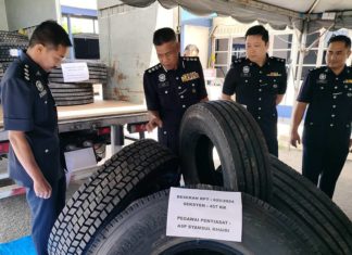 Larikan 100 tayar lori di Pahang, jual di Johor