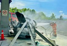 Proton Iswara Aeroback terbakar 50 peratus, meletup tengah isi minyak