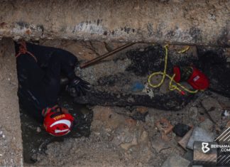 Bomba : Gas beracun dalam pembetung membahayakan pasukan mencari