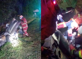 Dua maut, Proton Saga langgar jengkaut