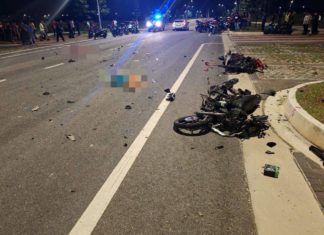 Dua remaja Tingkatan Satu maut bertembung ketika buat aksi wheelie