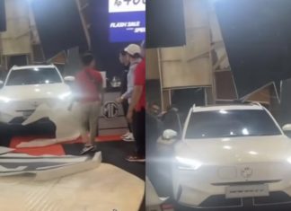 Remaja tertekan pedal pendikit EV rempuh kiosk pameran GIIAS
