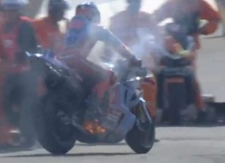 Motor rosak total, Marquez salahkan marsyal guna pemadam api tidak sesuai