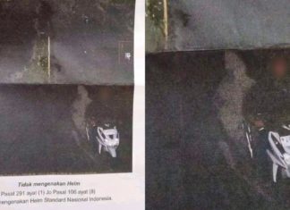 Rider kena saman sebab ‘pembonceng’ tak pakai helmet